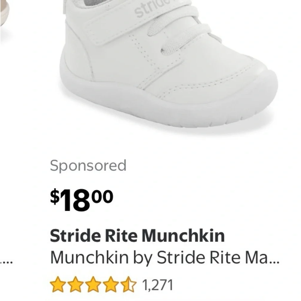 Stride Rite Baby Shoes - White, Pink, Gold- bundle bin d d33 - Picture 3 of 4